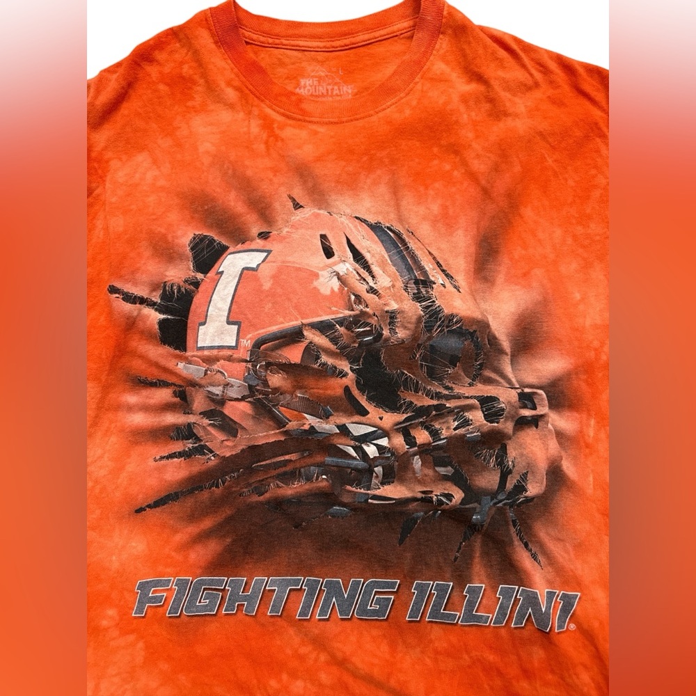 Illinois Fighting Illini The Mountain Men’s Orange Tie Dye‎ T-Shirt Size Large